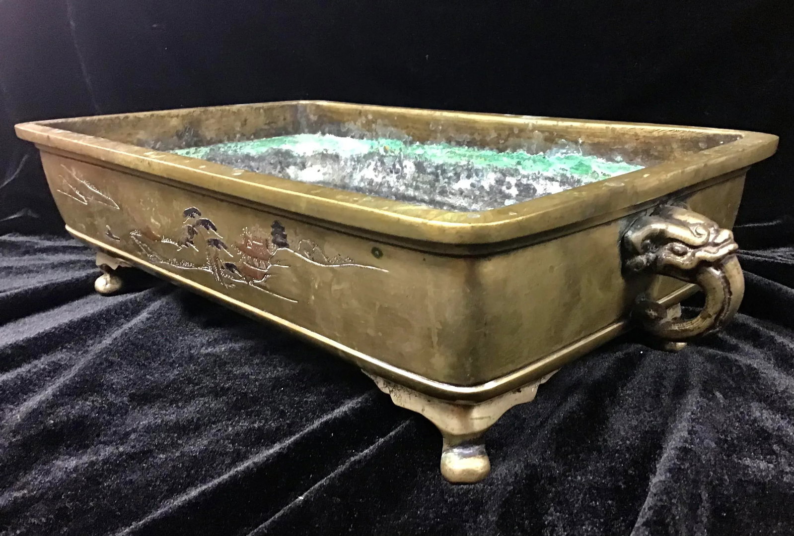 Antique Japanese Bronze Bonsai Planter - 7