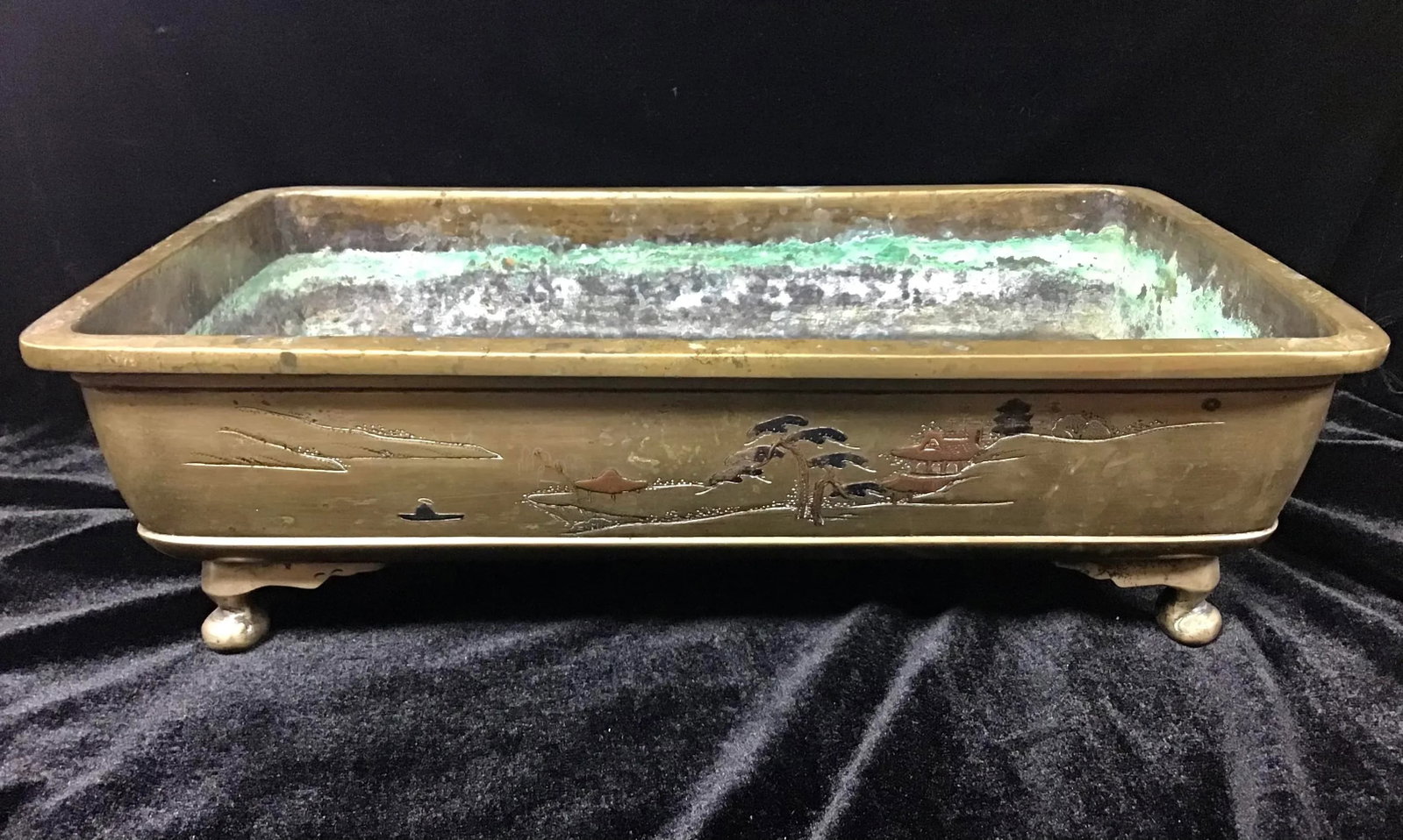 Antique Japanese Bronze Bonsai Planter - 9