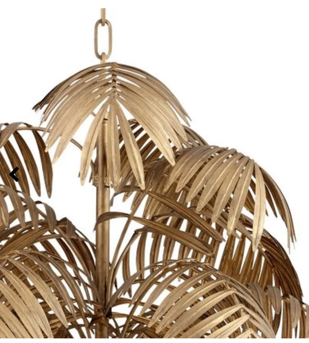 1970s Gold Medal Palm Leaf Chandelier - 2