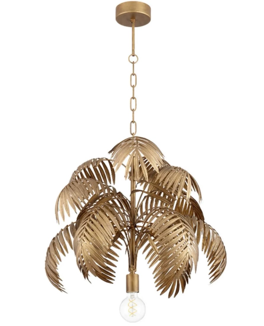 1970s Gold Medal Palm Leaf Chandelier - 3