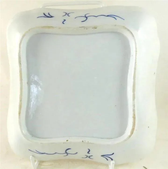 1810 Coalport Porcelain Rock & Tree Imari Square Dessert Dish - 6