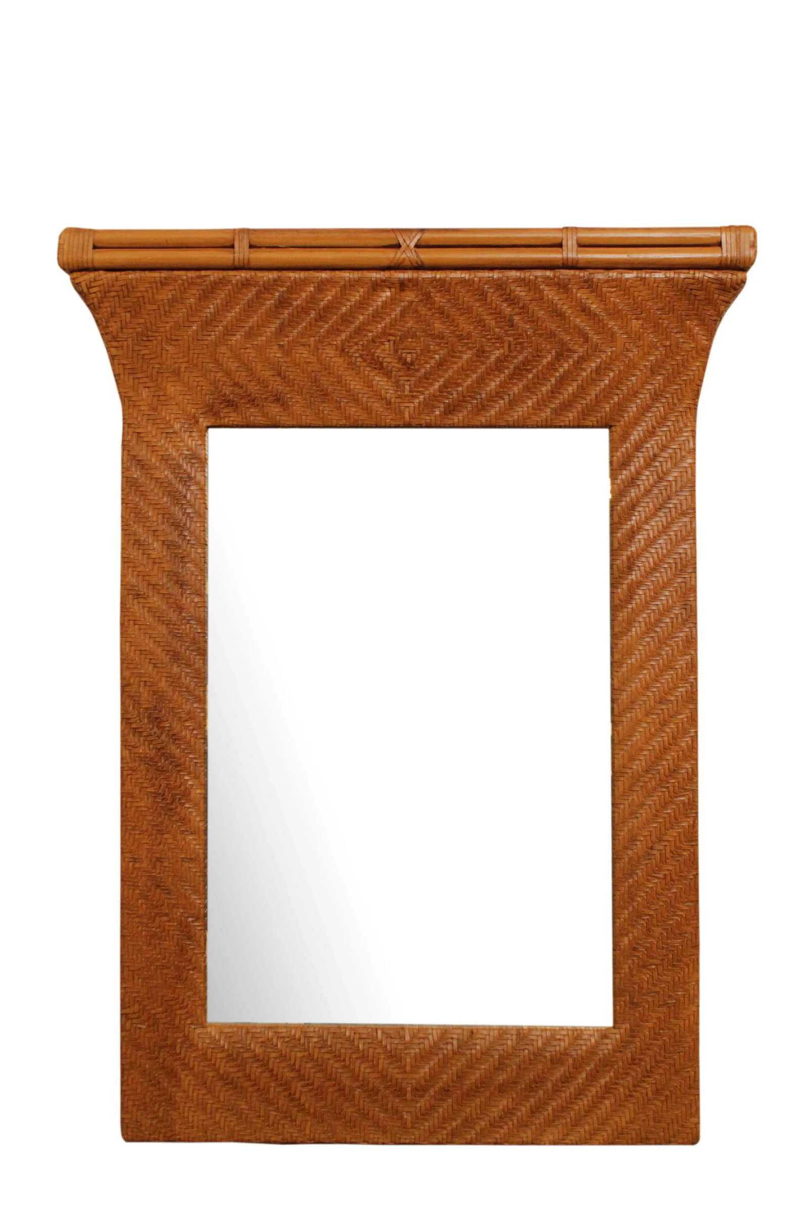 Henredon Rattan & Woven Leather Wall Mirror - 13