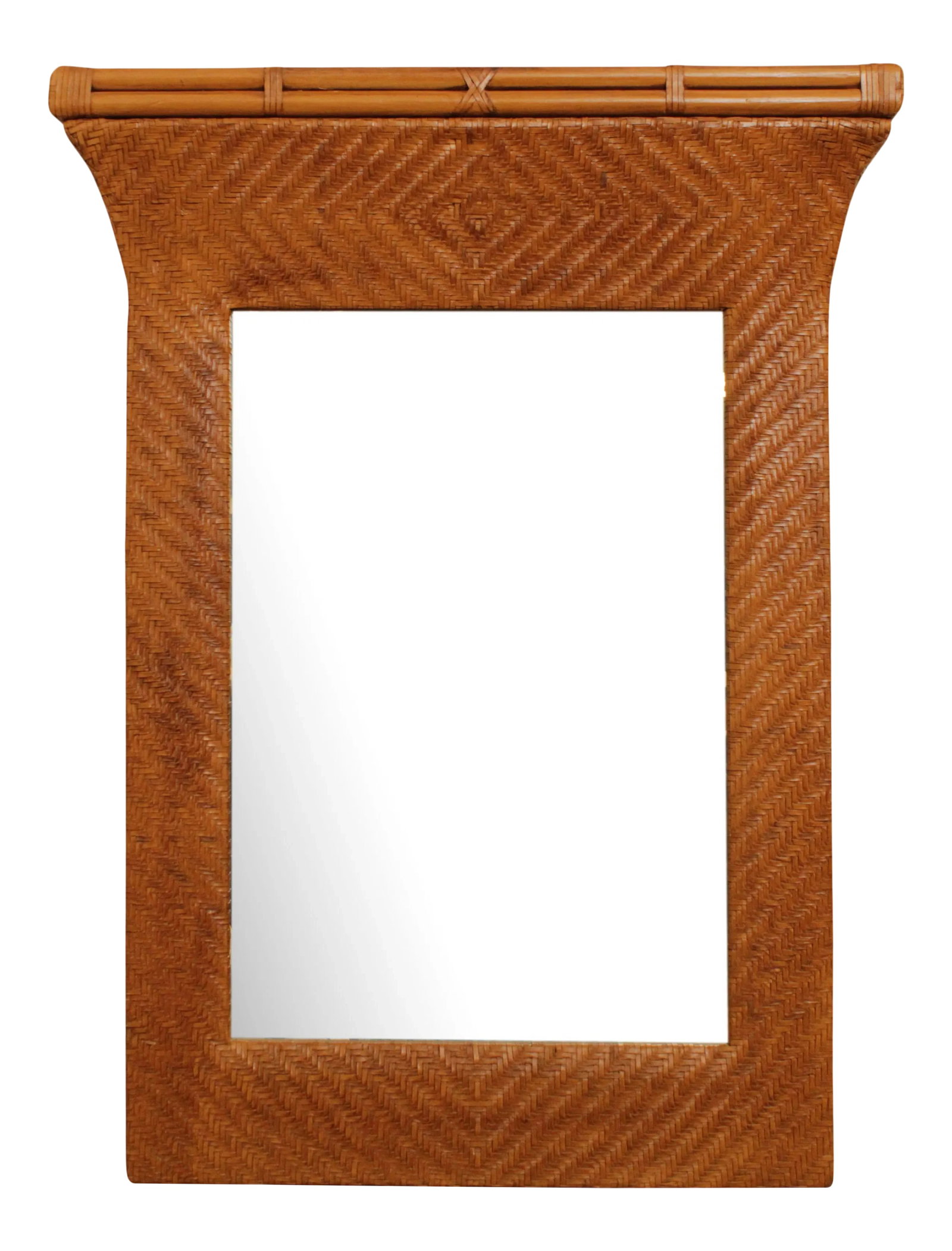 Henredon Rattan & Woven Leather Wall Mirror