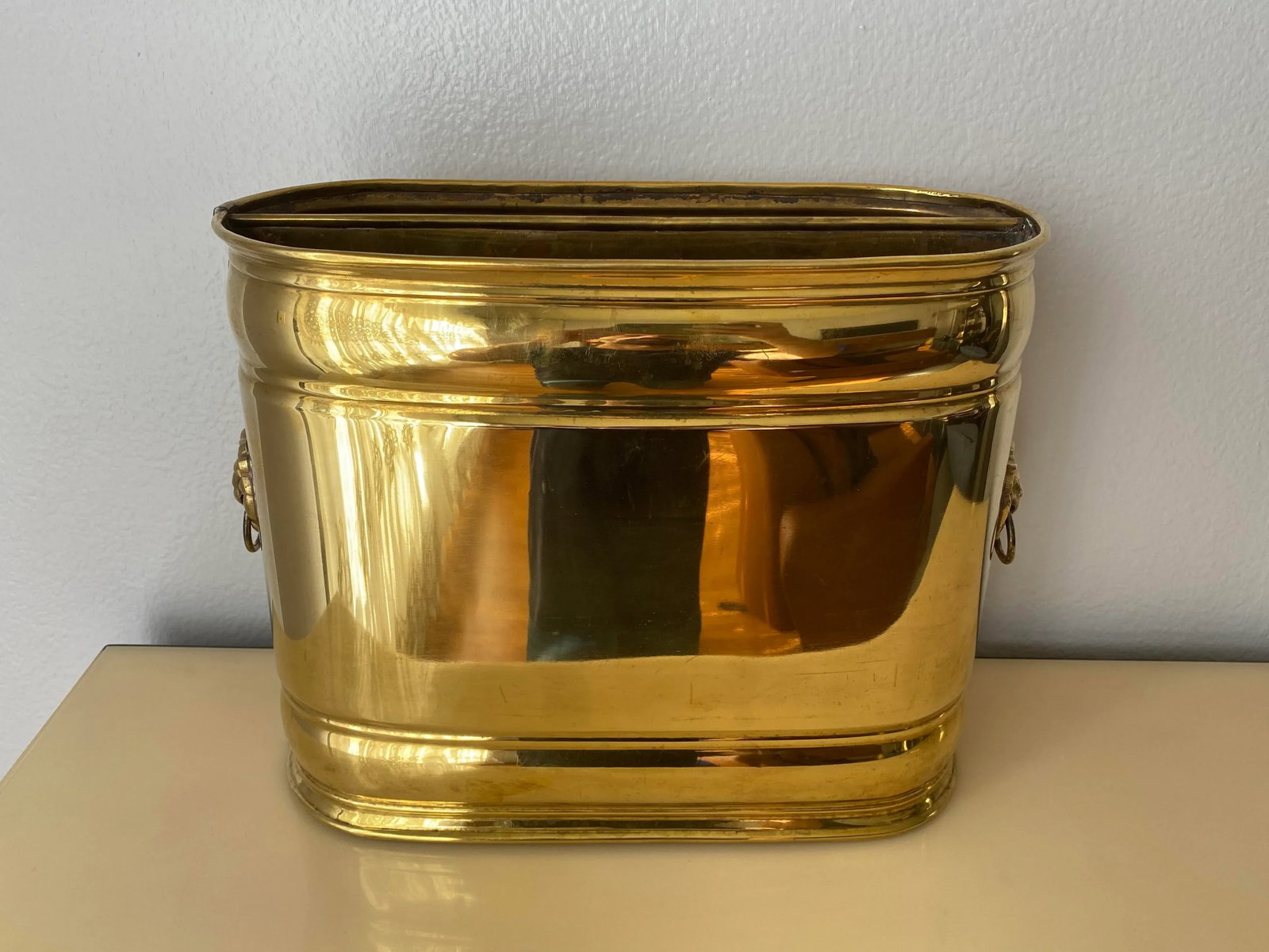 1970s Brass Lion Motif Magazine Holder - 2