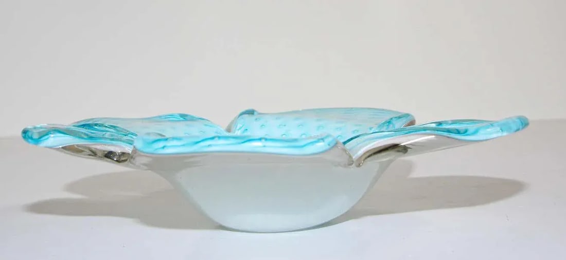 Murano Venetian Hand Blown Turquoise Art Glass - 11