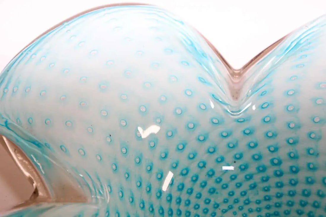 Murano Venetian Hand Blown Turquoise Art Glass - 6