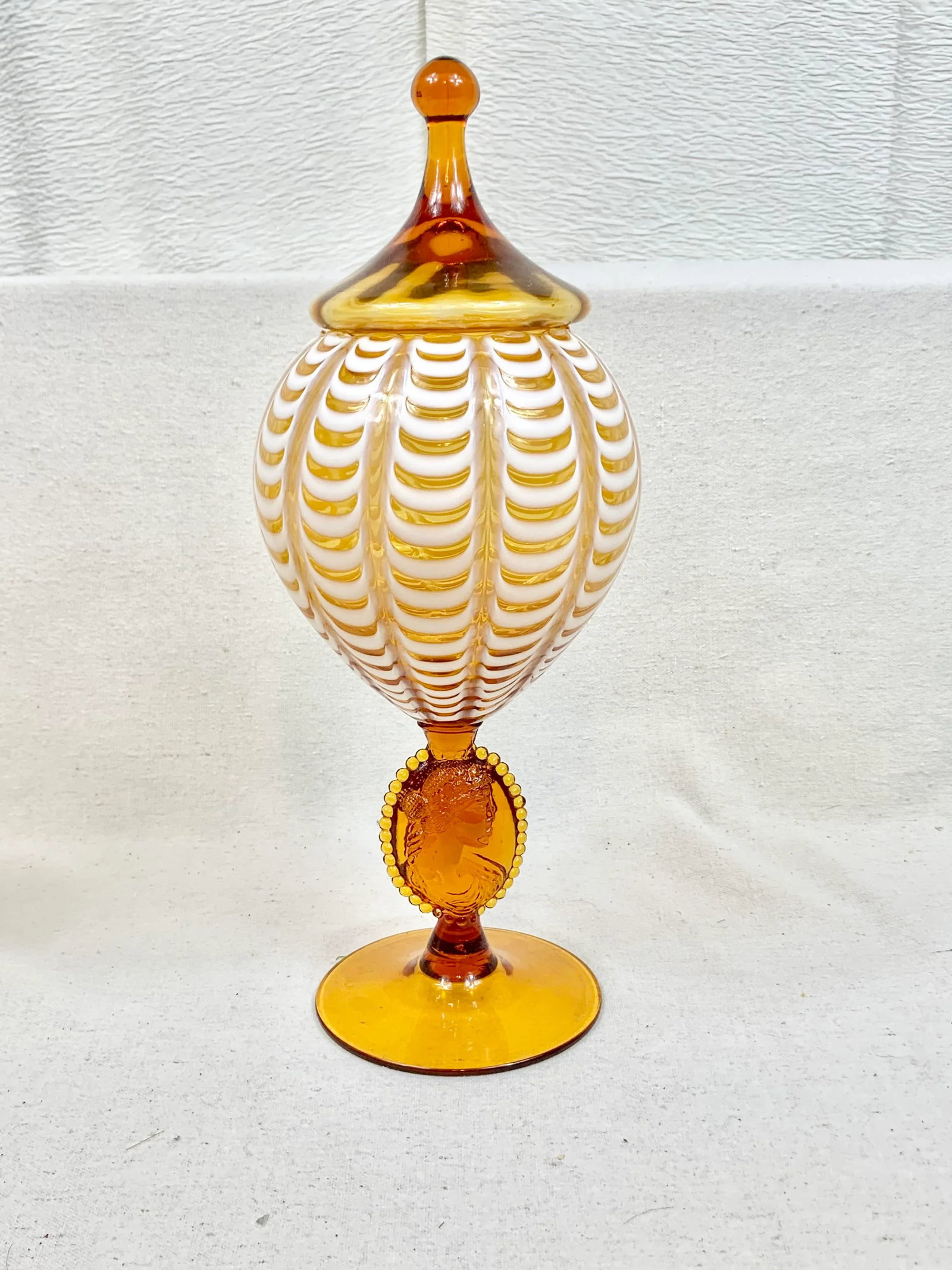 Vintage Murano Glass Lidded Urn - 13