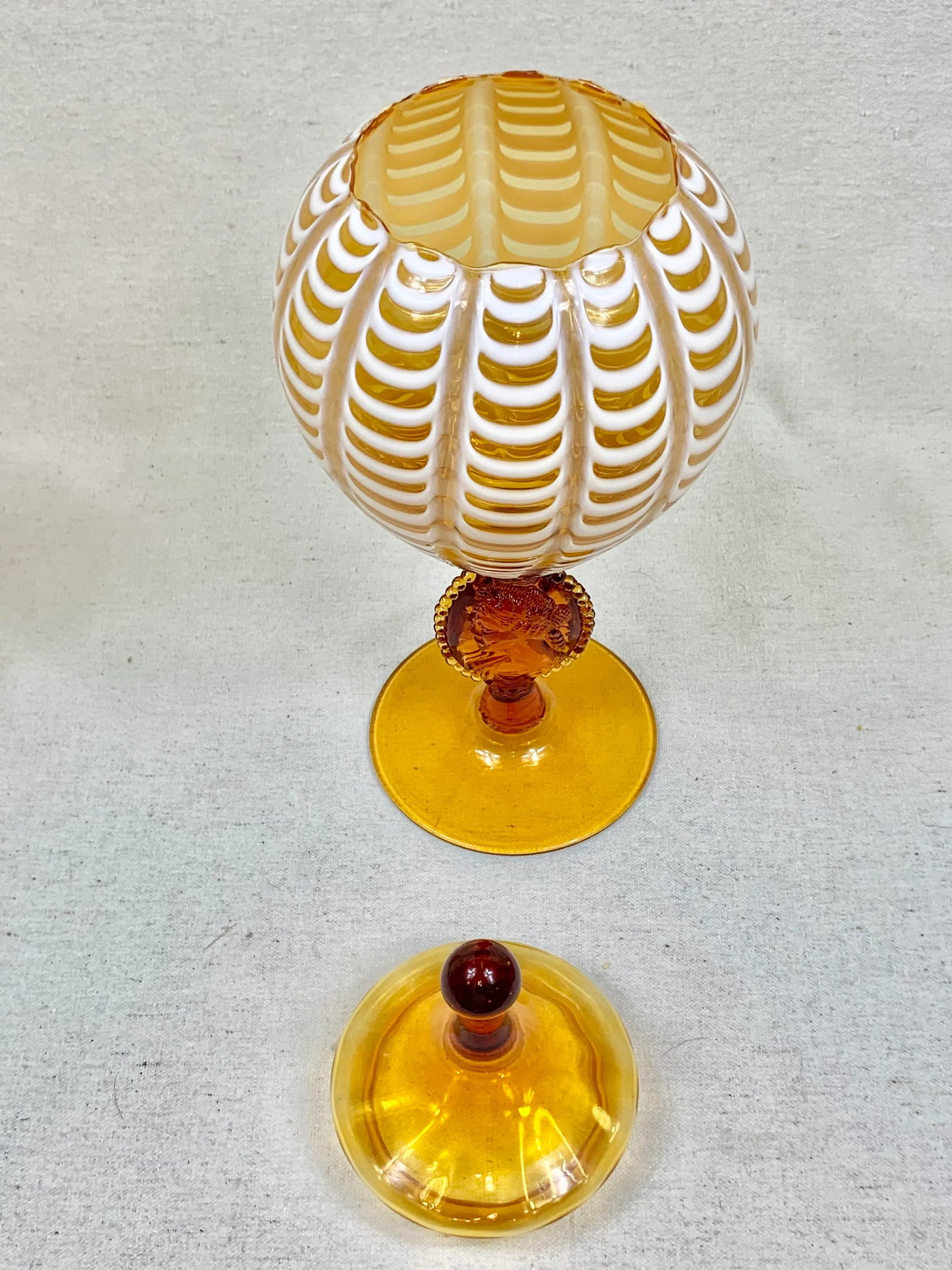 Vintage Murano Glass Lidded Urn - 8