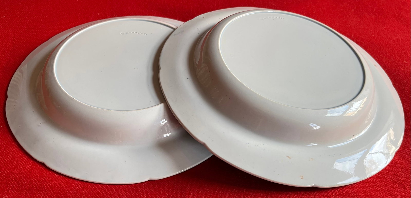 Antique Early 19th Century English George III Davenport Pottery Blue & White Transferware Soup Bowls - 7