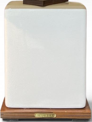 Vintage Lauren Ralph Lauren White Crackle Ceramic Square Table Lamp - 3