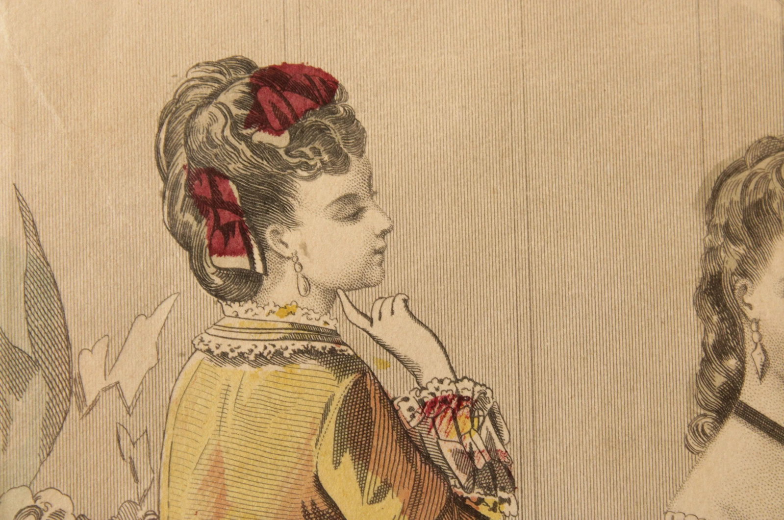 Antique Victorian Women's Fashion Engraving, Custom Framed - 8