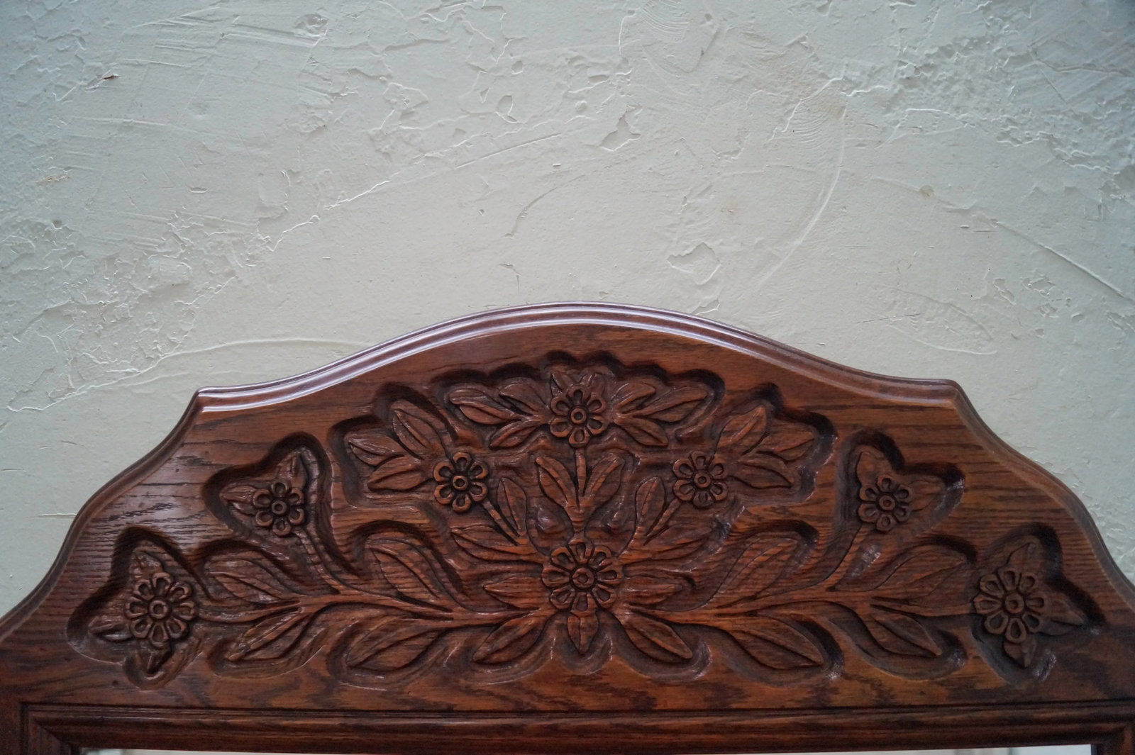 Solid Oak Frame French Country Style Wall Mirror - 5