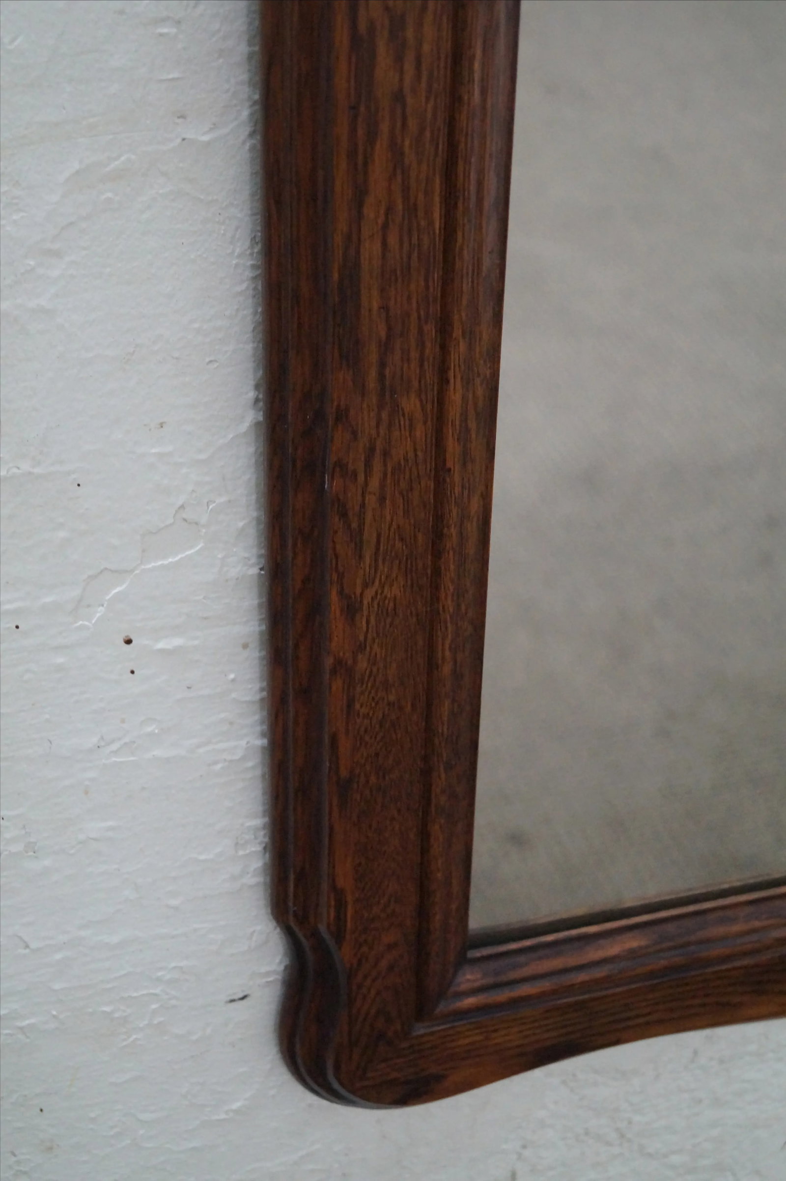 Solid Oak Frame French Country Style Wall Mirror - 7