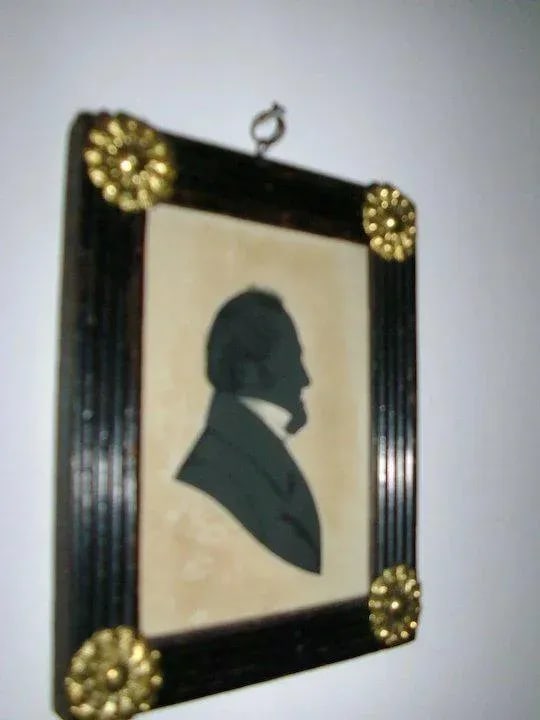 19th Century English Regency Portrait Silhouettes in Original Ebonized Frames - a Pair - 4