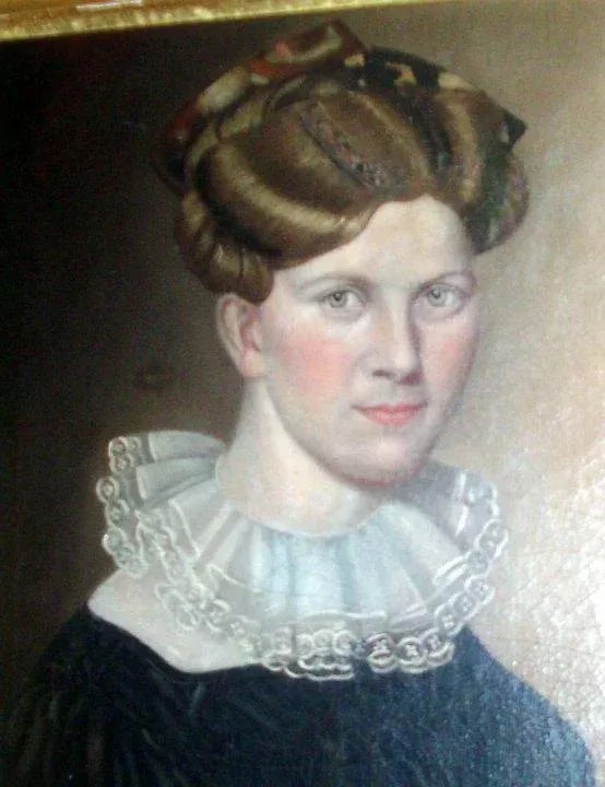 1825 American Federal Woman Portrait Oil Painting, Framed - 10