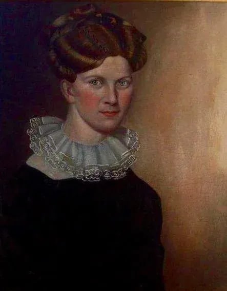 1825 American Federal Woman Portrait Oil Painting, Framed - 3
