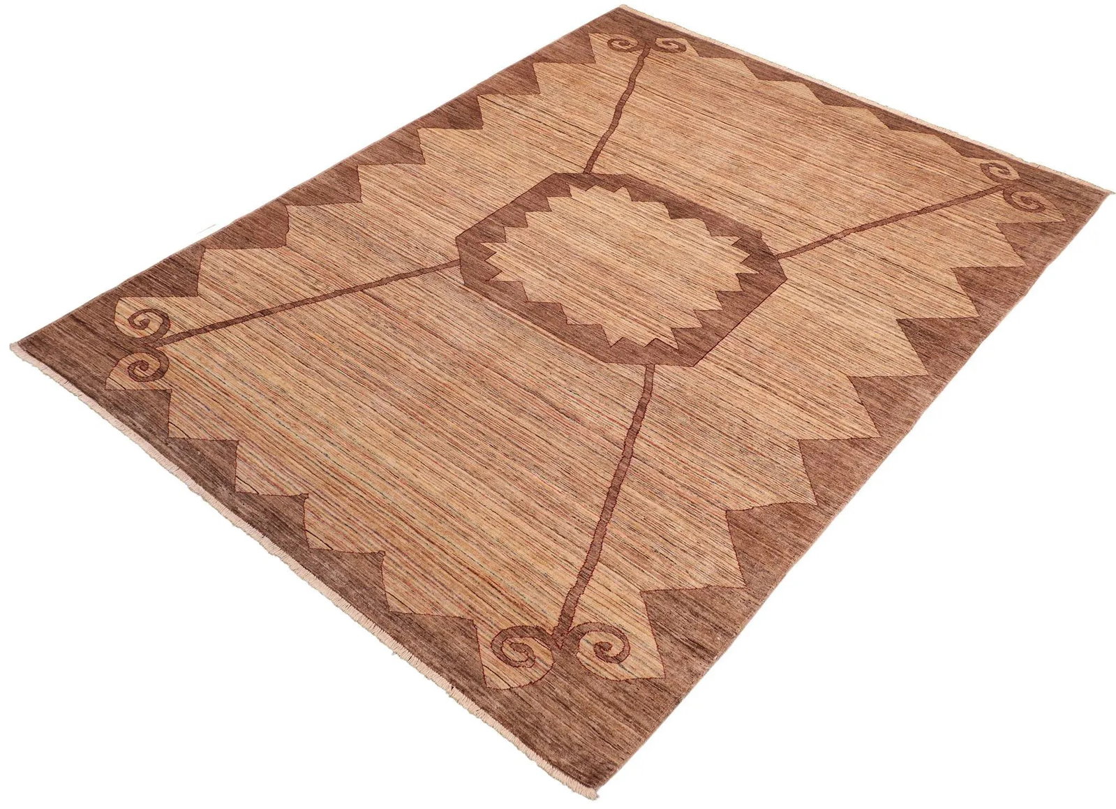 1980s 1980s Boho Chic Beige/Brown Wool Rug - 8'3" X 11'1" - 3