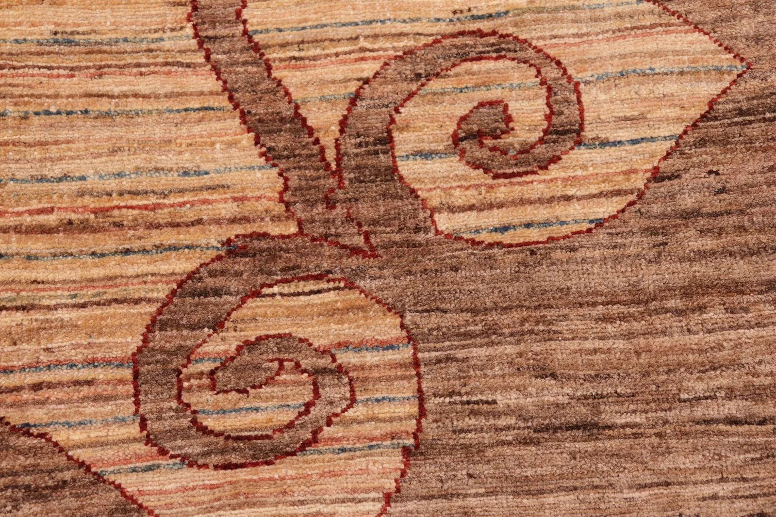 1980s 1980s Boho Chic Beige/Brown Wool Rug - 8'3" X 11'1" - 6