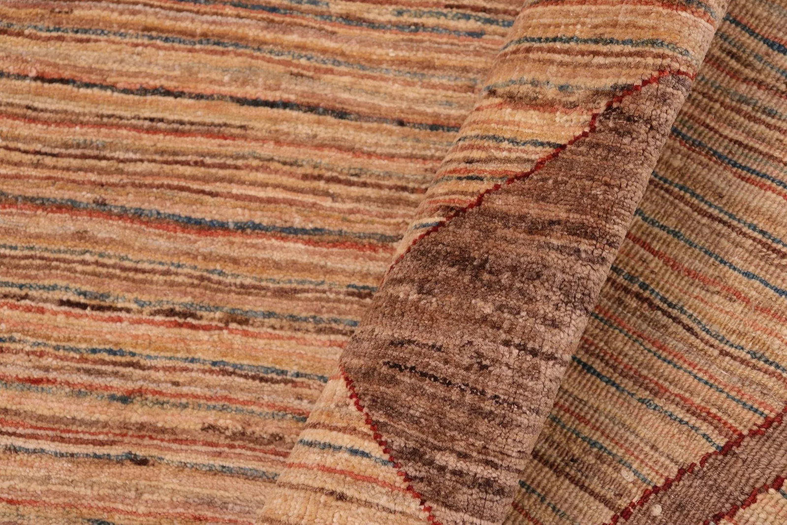 1980s 1980s Boho Chic Beige/Brown Wool Rug - 8'3" X 11'1" - 8
