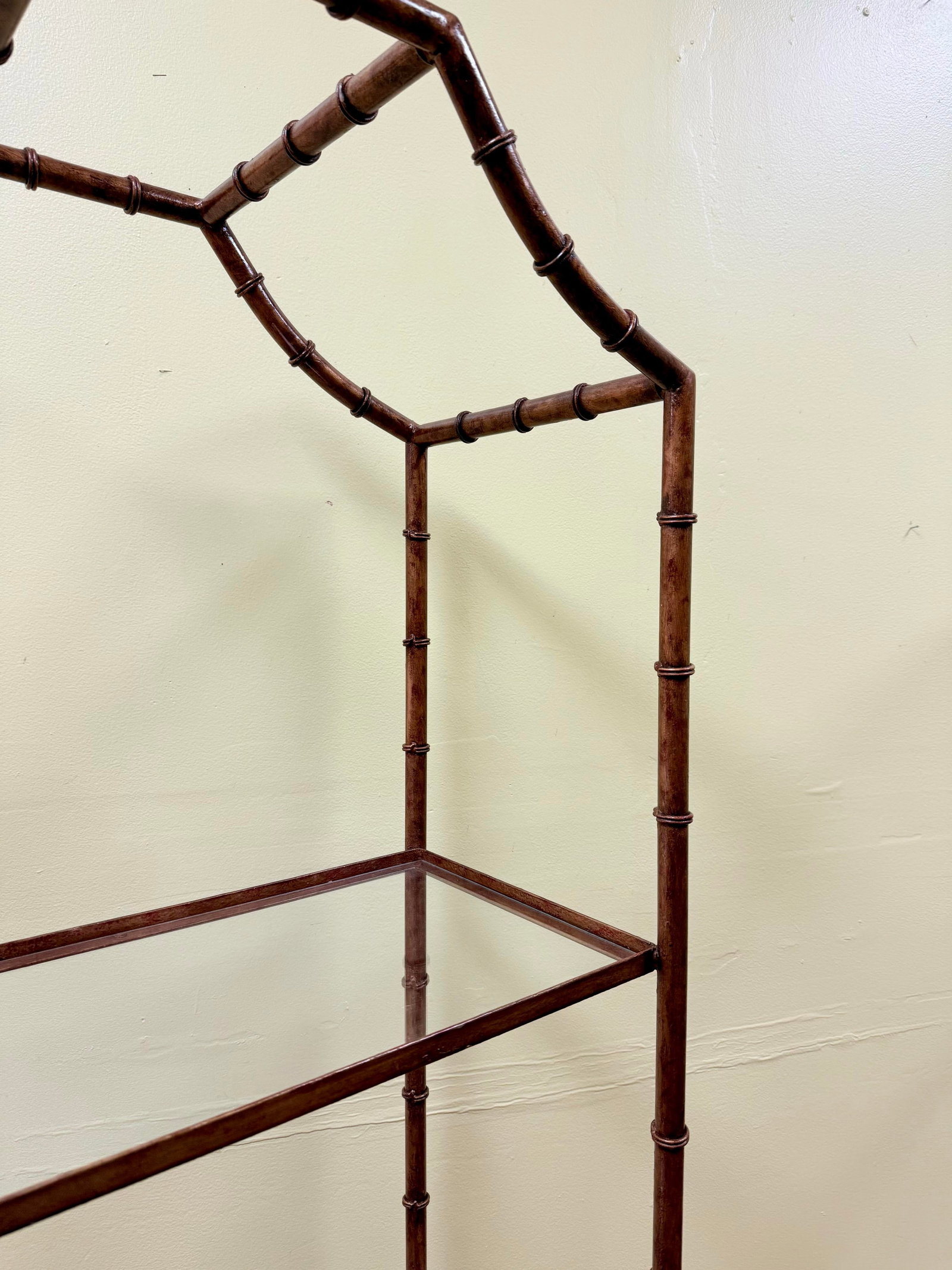Vintage Hollywood Regency Hand Gilt Faux Bamboo Etagere - Newly Painted - 11