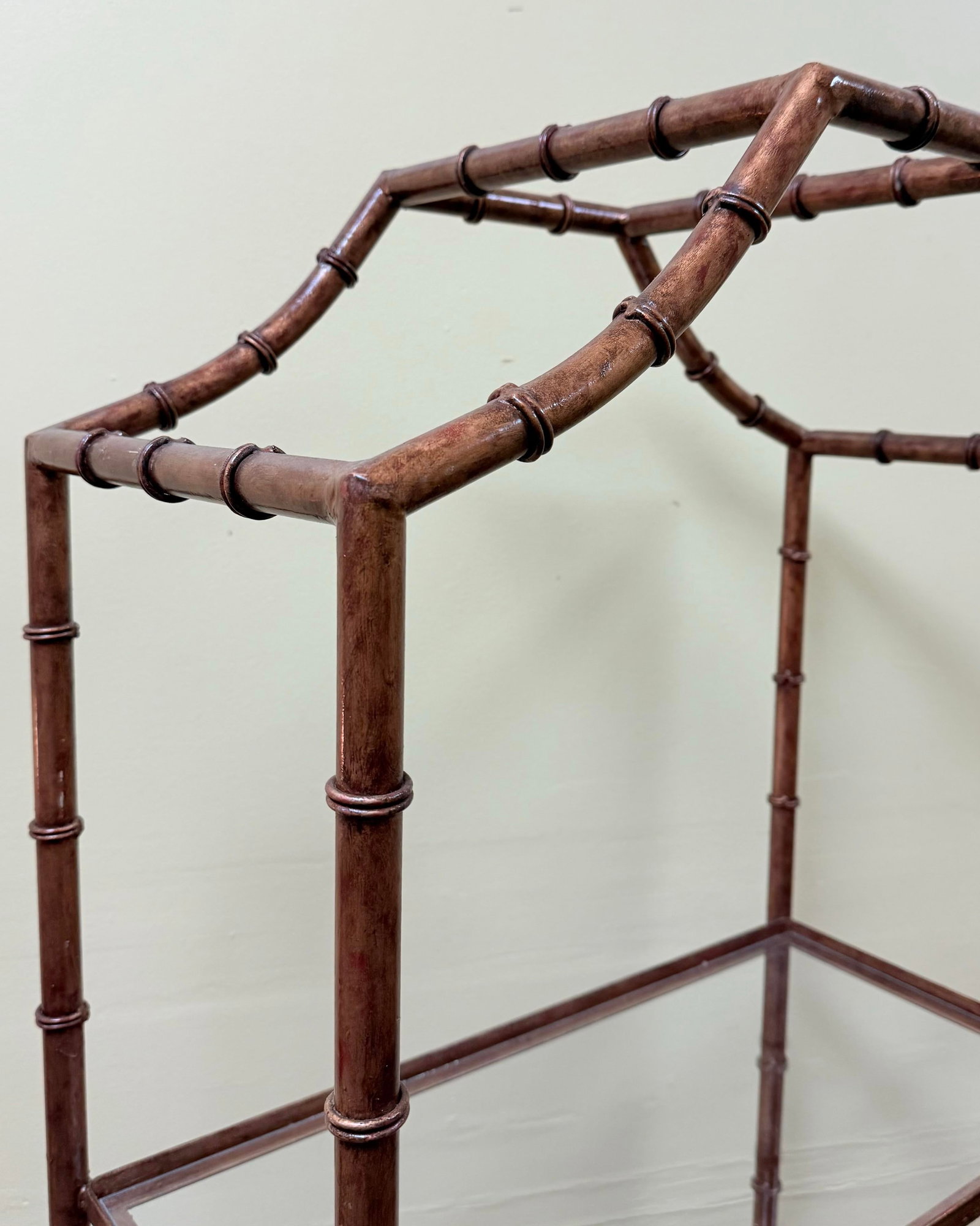 Vintage Hollywood Regency Hand Gilt Faux Bamboo Etagere - Newly Painted - 8