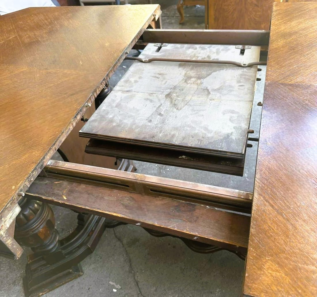 Antique Spanish Revival Walnut Dining Table - 1920s - 10