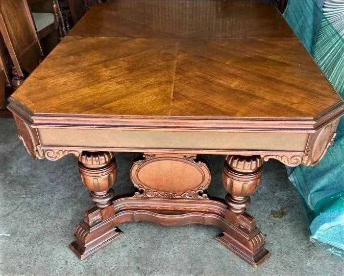 Antique Spanish Revival Walnut Dining Table - 1920s - 3