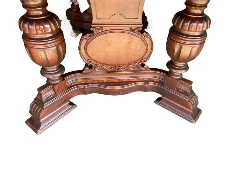 Antique Spanish Revival Walnut Dining Table - 1920s - 6