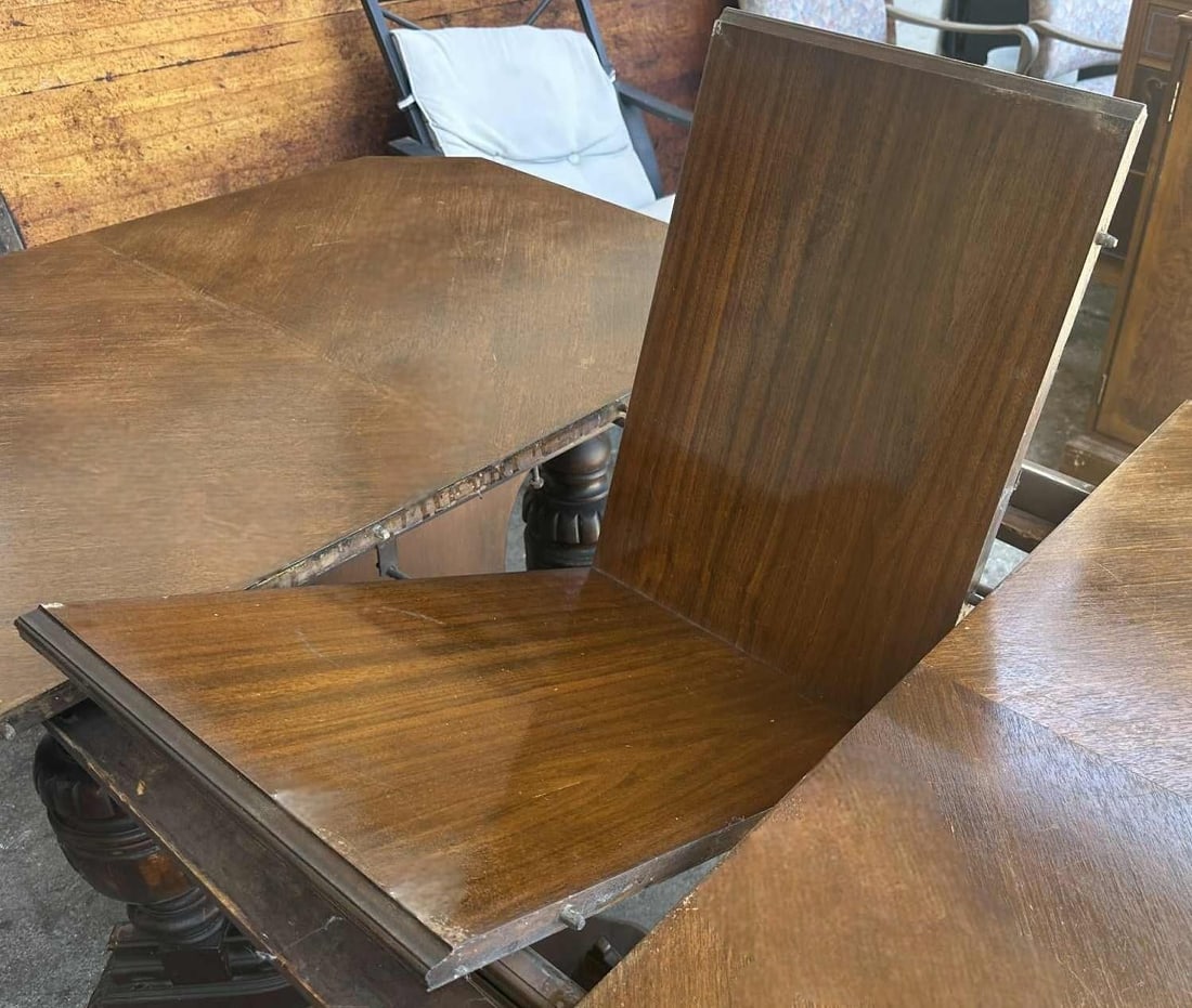 Antique Spanish Revival Walnut Dining Table - 1920s - 8