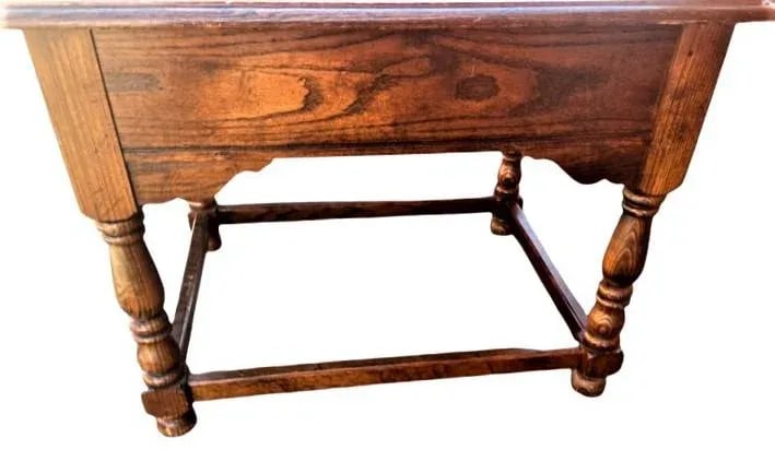 Solid Oak Hammary End Table or Nightstand With Spanish Revival Details - Mid 20th Century - 3
