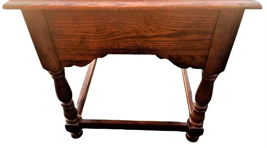 Solid Oak Hammary End Table or Nightstand With Spanish Revival Details - Mid 20th Century - 4