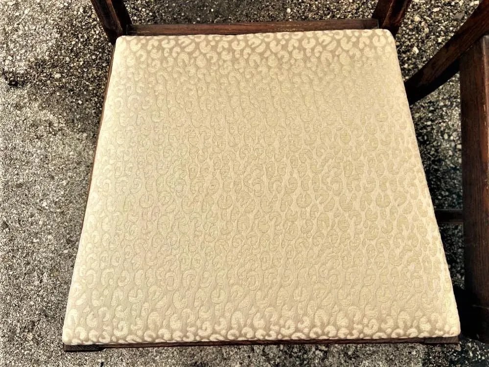 Antique Spanish Revival Early 20th Century Solid Oak Dining Chairs With New Kravet Fabric - Set of 4 - 4