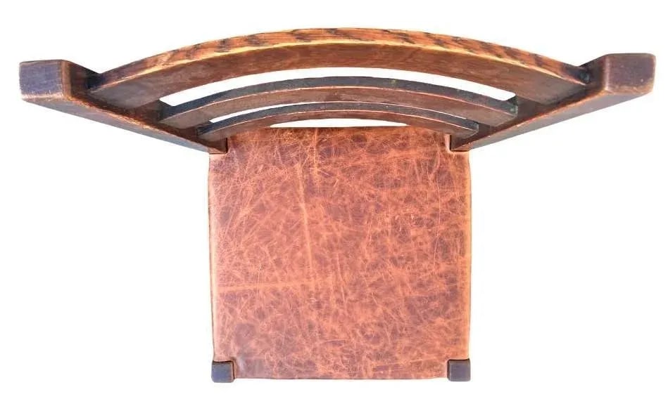 Signed Gustav Stickley Quarter Sawn Mission Oak Chair With New Leather Seat Cover - Early 20th Centu - 5