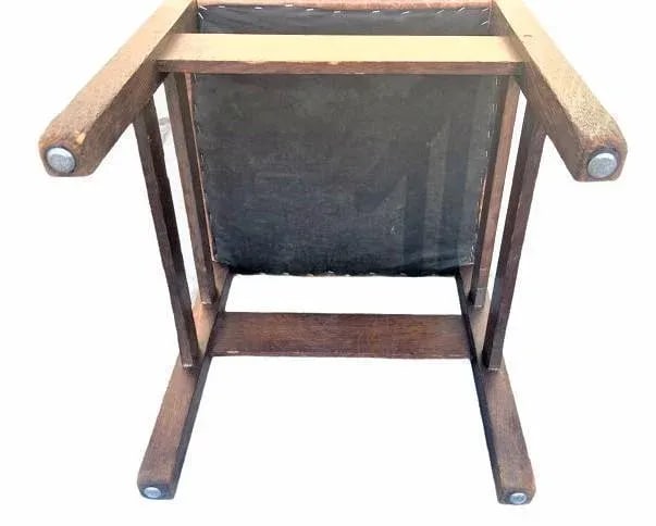 Signed Gustav Stickley Quarter Sawn Mission Oak Chair With New Leather Seat Cover - Early 20th Centu - 6