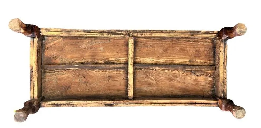 Ornately Carved Teak Bench From South Asia - Mid 20th Century - 3