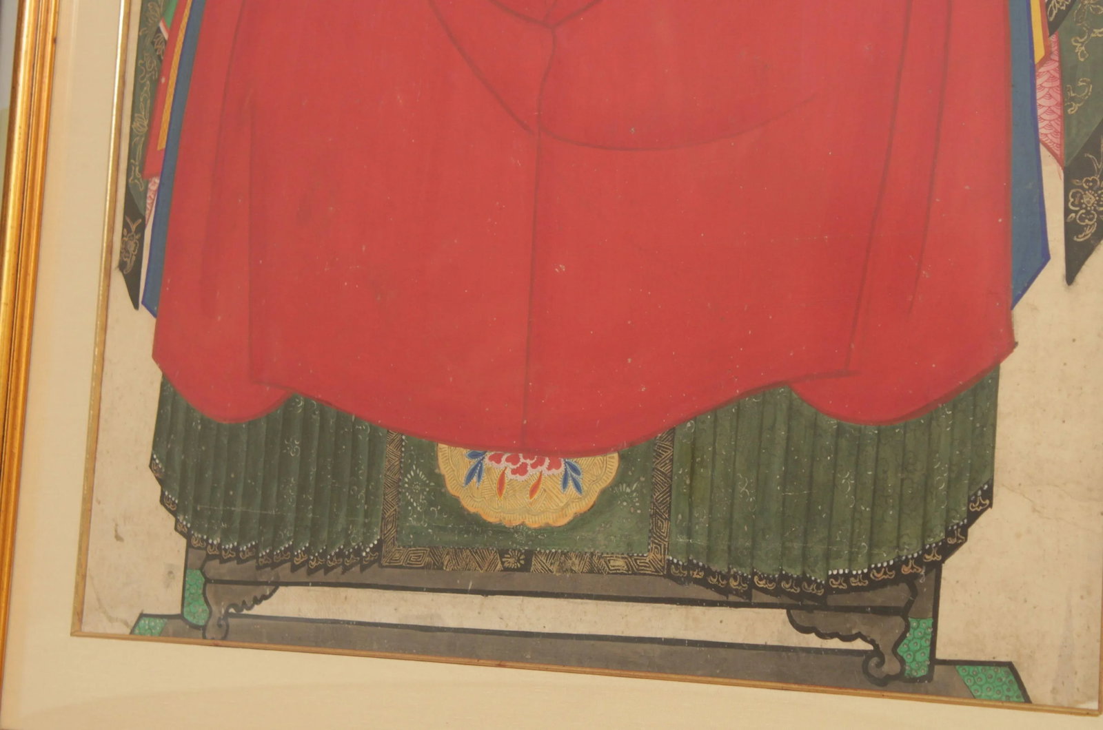 Antique Chinese Ancestral Watercolor Portraits - A Pair - 11