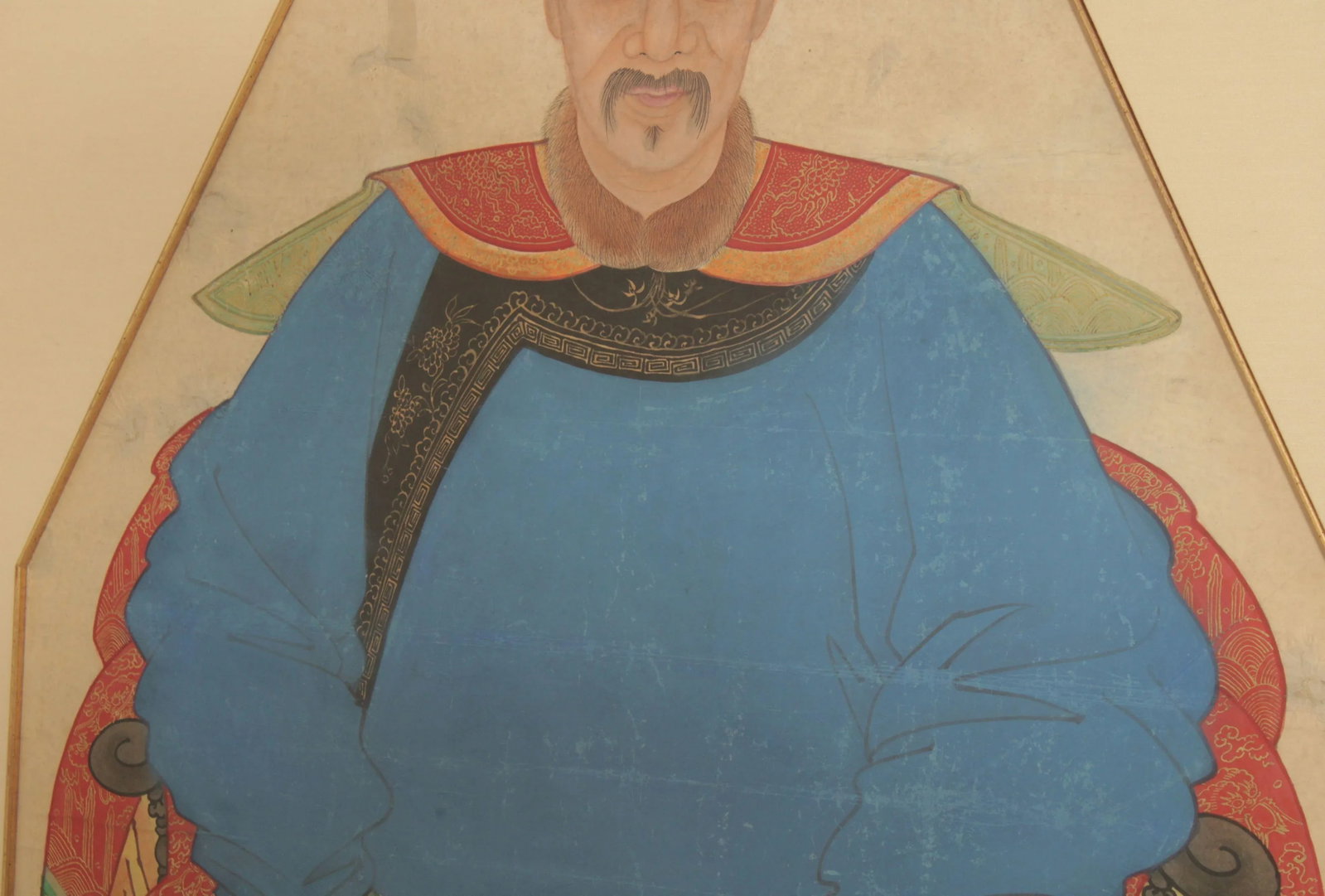 Antique Chinese Ancestral Watercolor Portraits - A Pair - 5