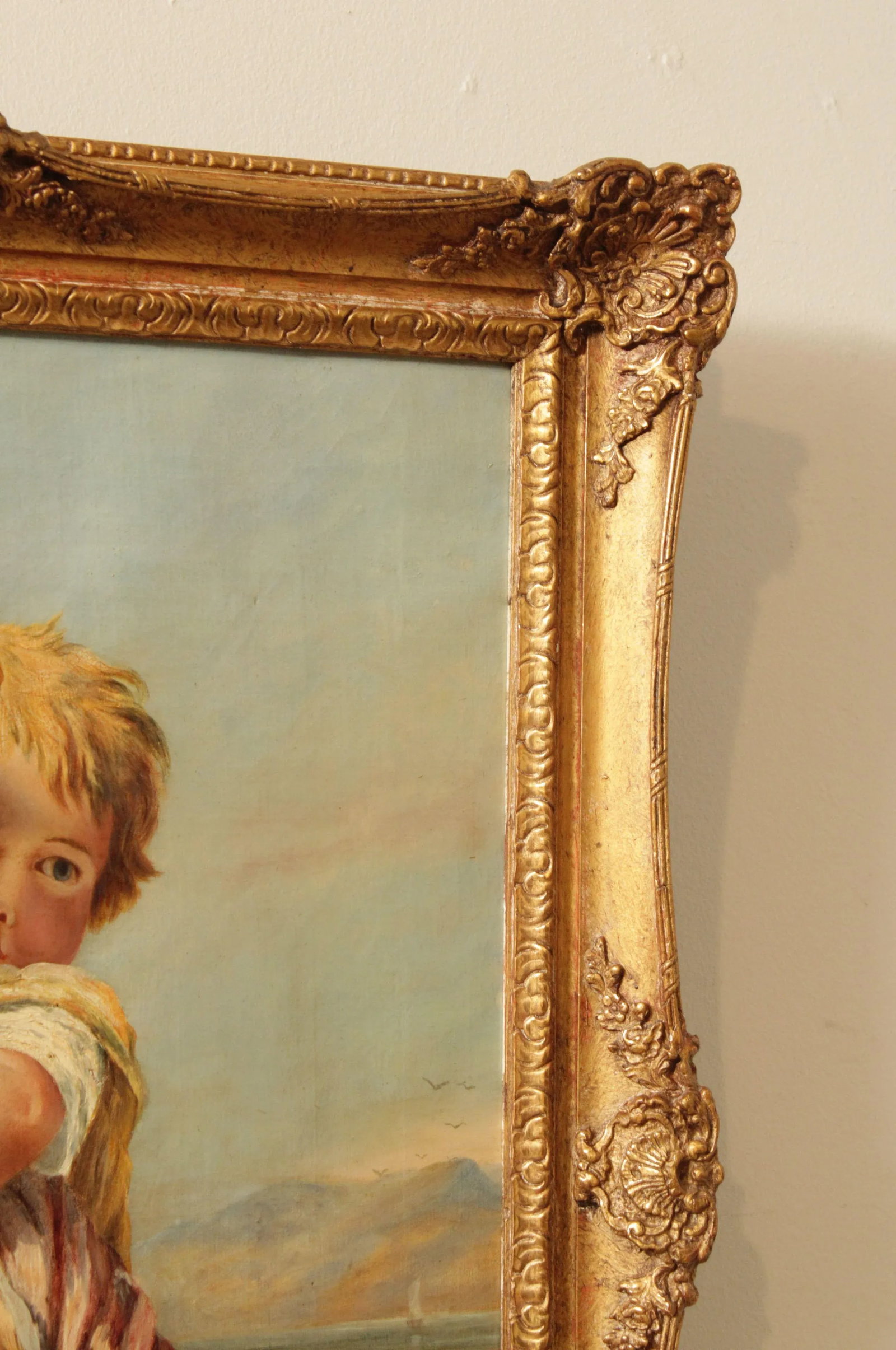 John James Hill Portrait of Mother & Child Original Painting - 10