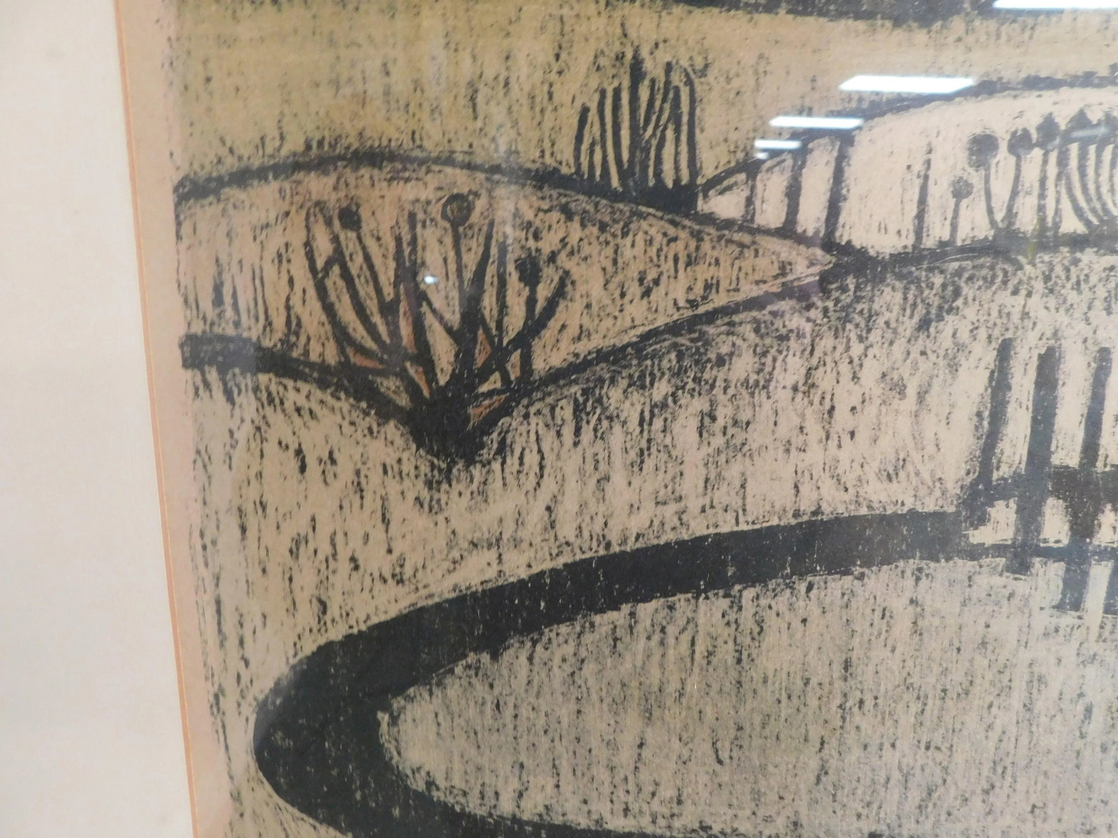 Mid Century Abstract Landscape Woodblock Print - 10