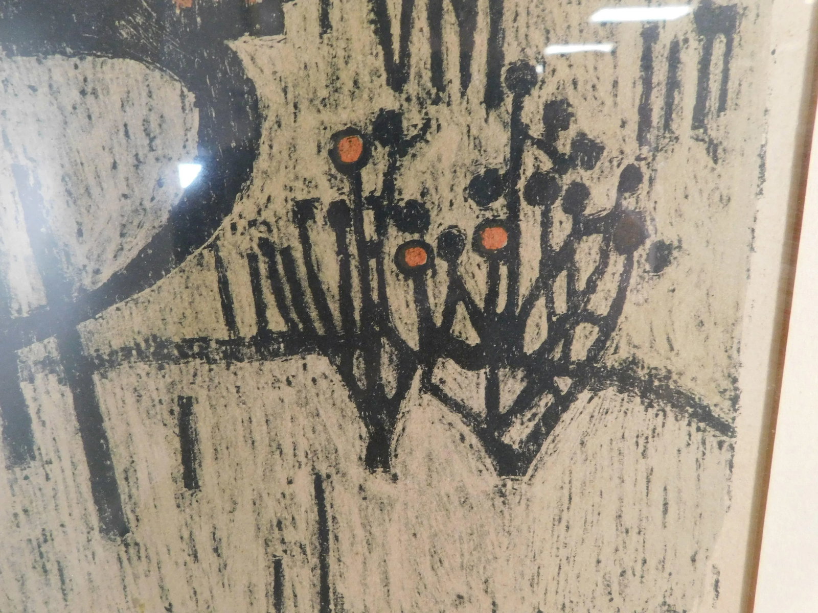 Mid Century Abstract Landscape Woodblock Print - 6