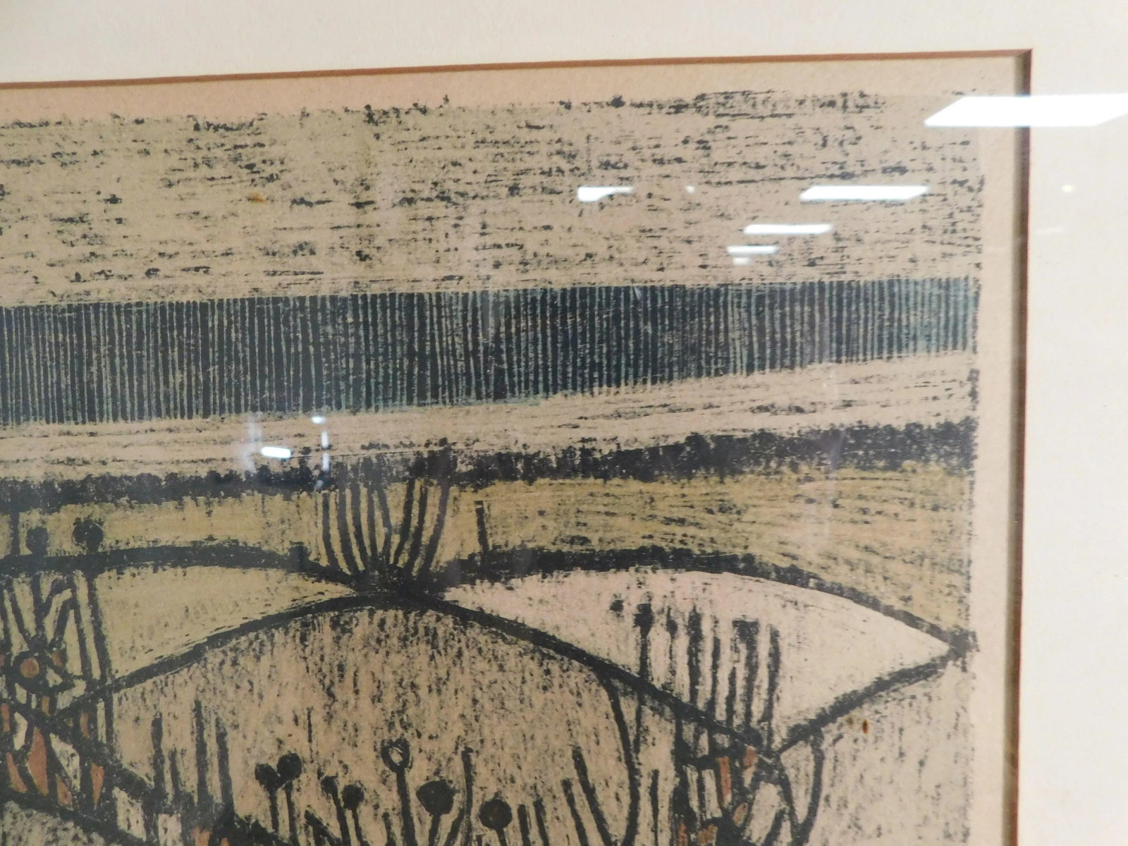 Mid Century Abstract Landscape Woodblock Print - 7