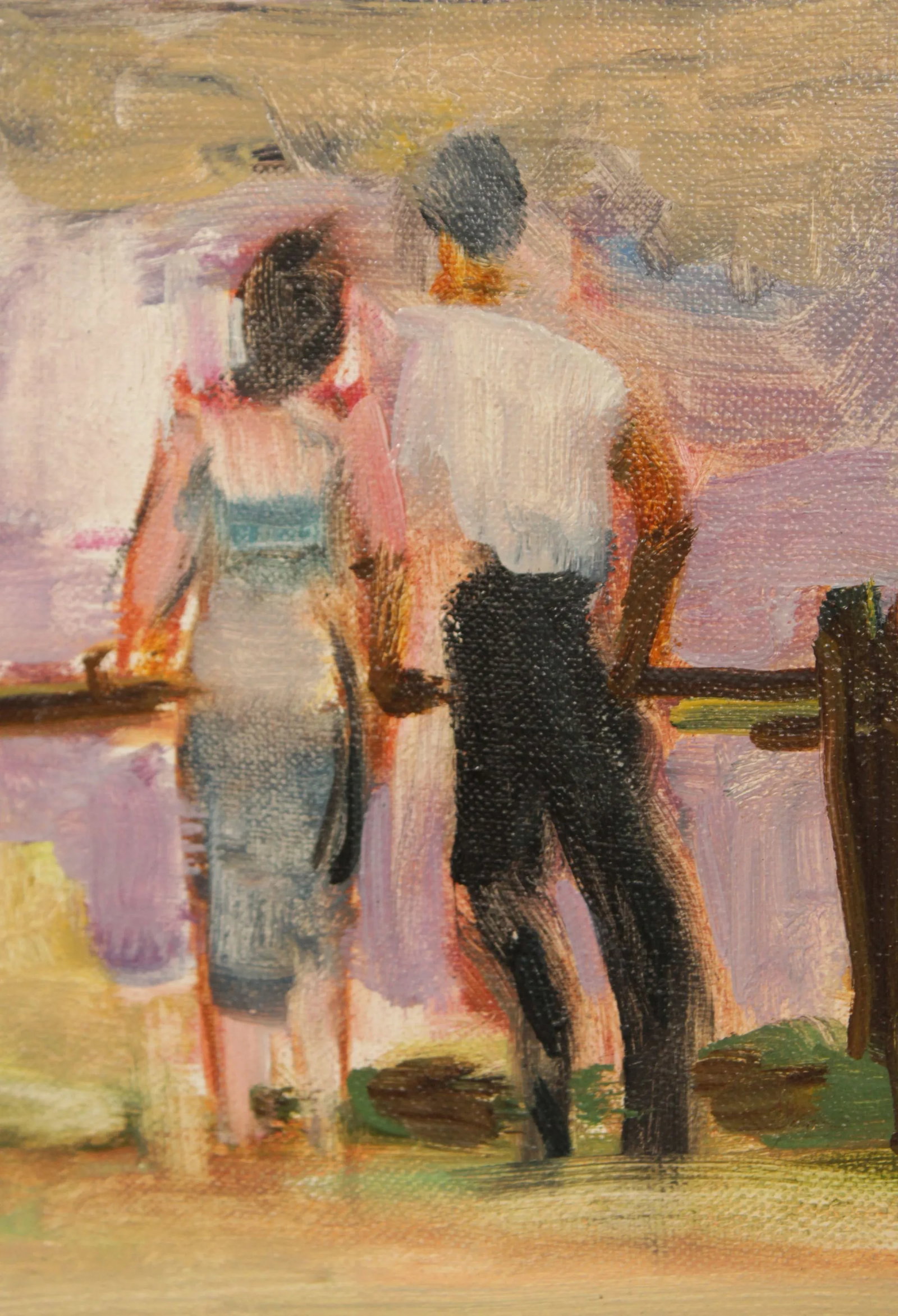 Anthony A. Ferrara 'Couple by River' Original Oil Painting - 10