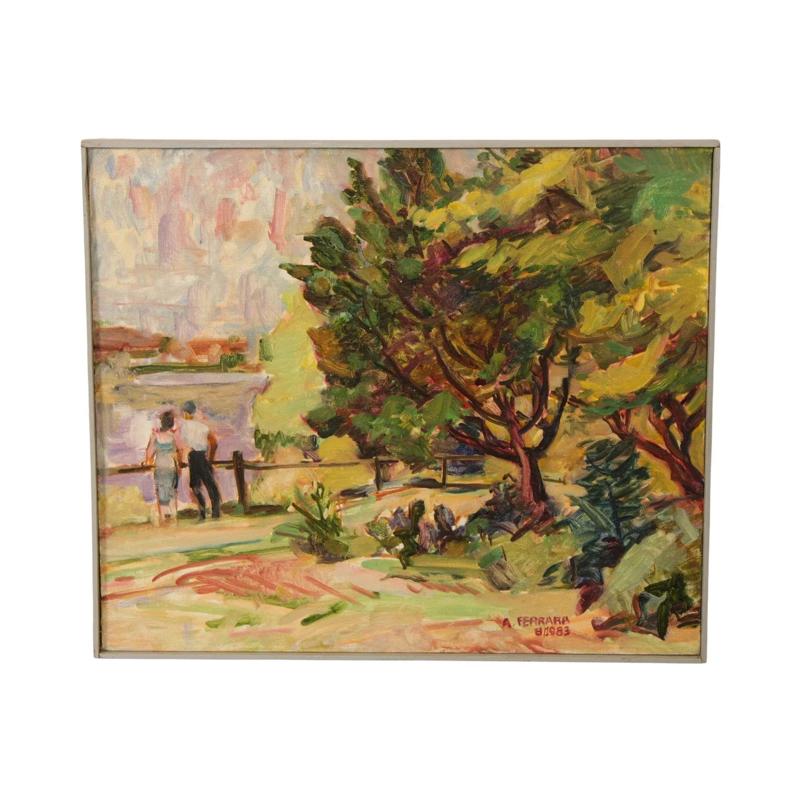 Anthony A. Ferrara 'Couple by River' Original Oil Painting - 13