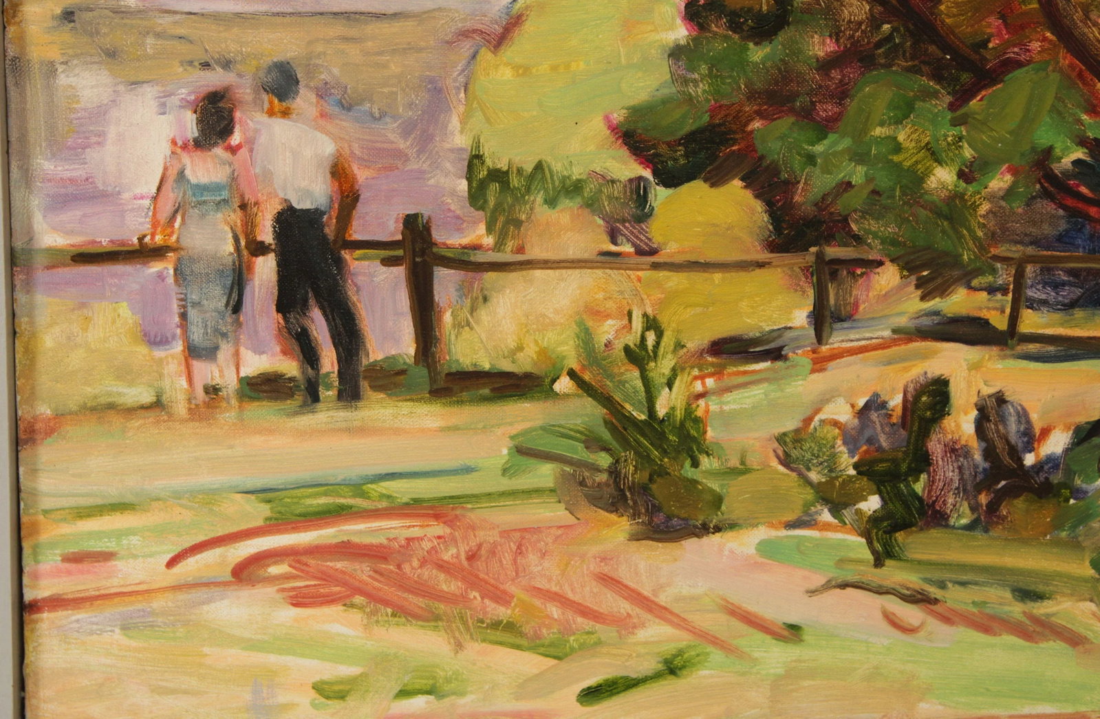 Anthony A. Ferrara 'Couple by River' Original Oil Painting - 7