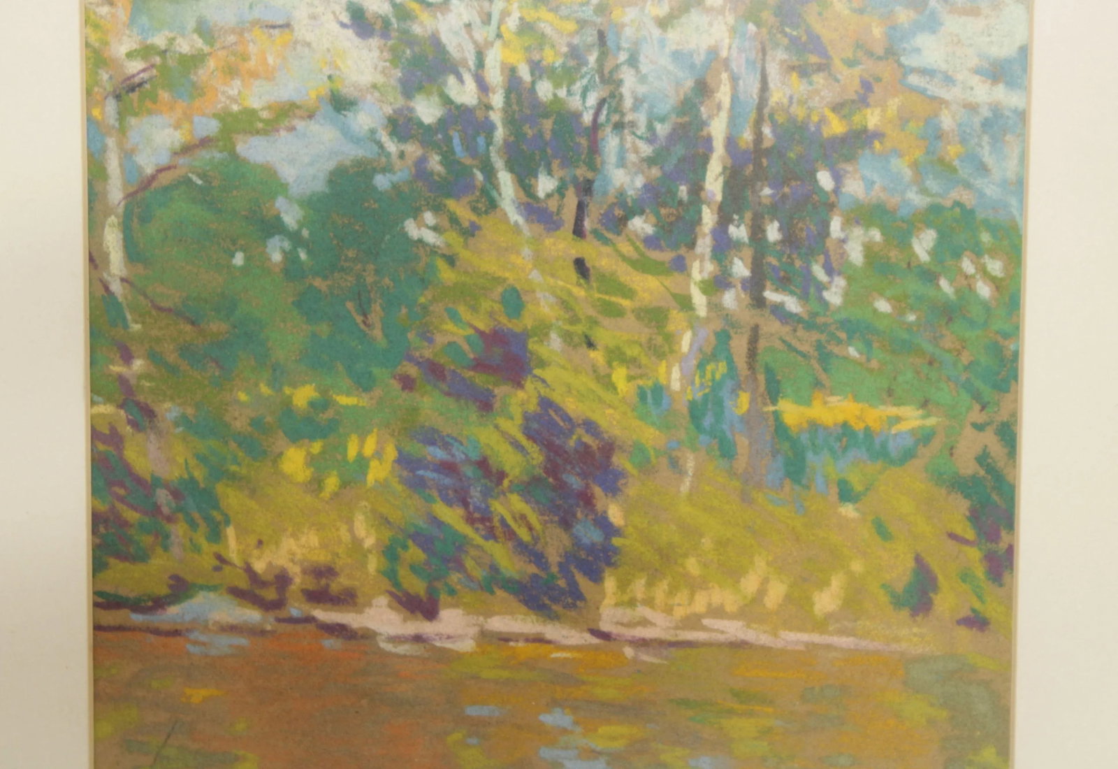 Impressionist Style 'Forrest Green' Pastel Drawings by John J. Dull - A Pair - 11
