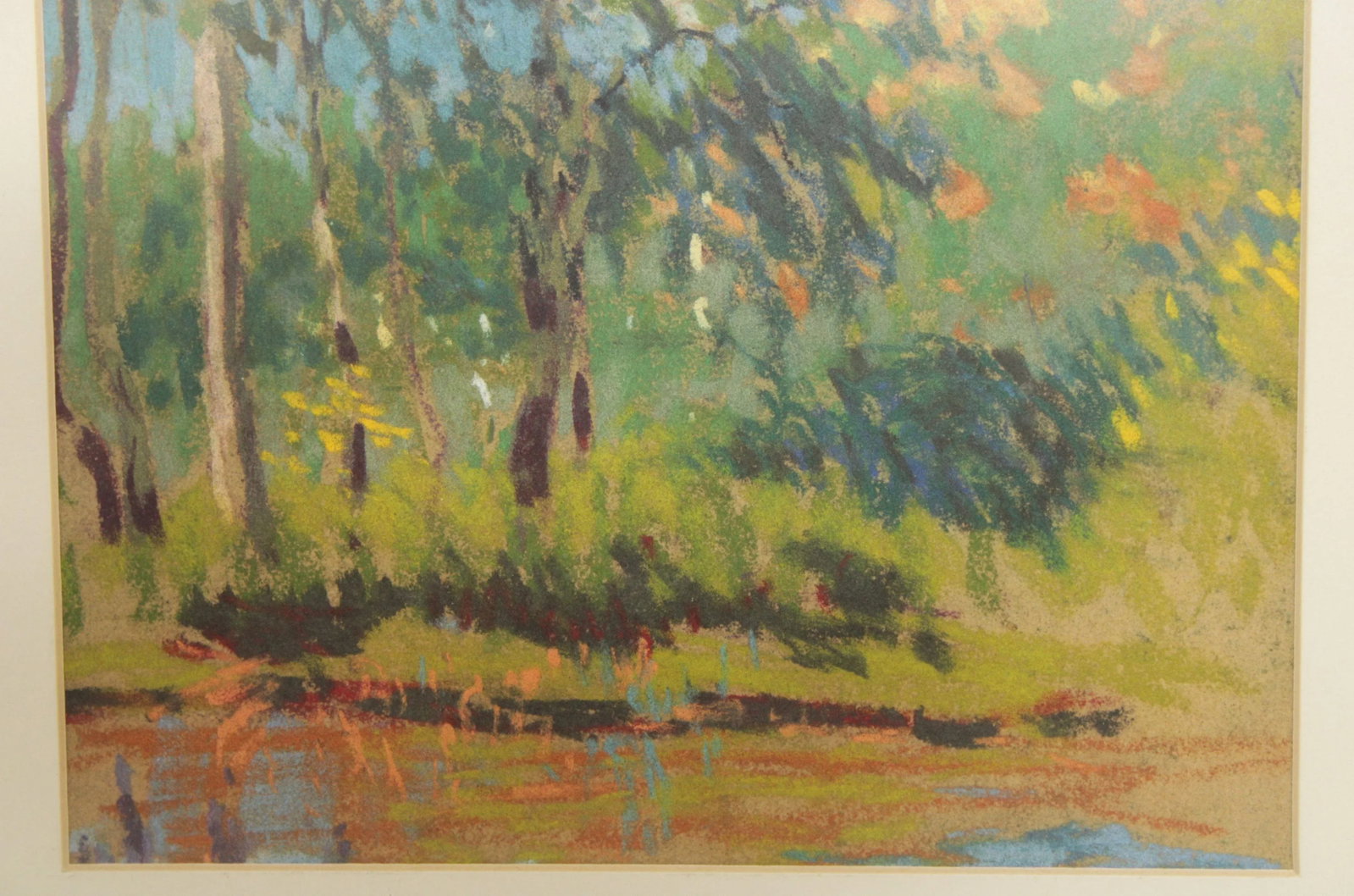 Impressionist Style 'Forrest Green' Pastel Drawings by John J. Dull - A Pair - 7