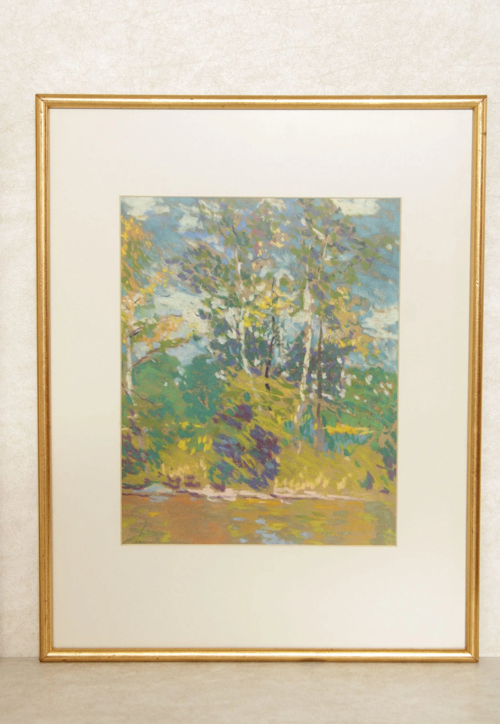 Impressionist Style 'Forrest Green' Pastel Drawings by John J. Dull - A Pair - 9