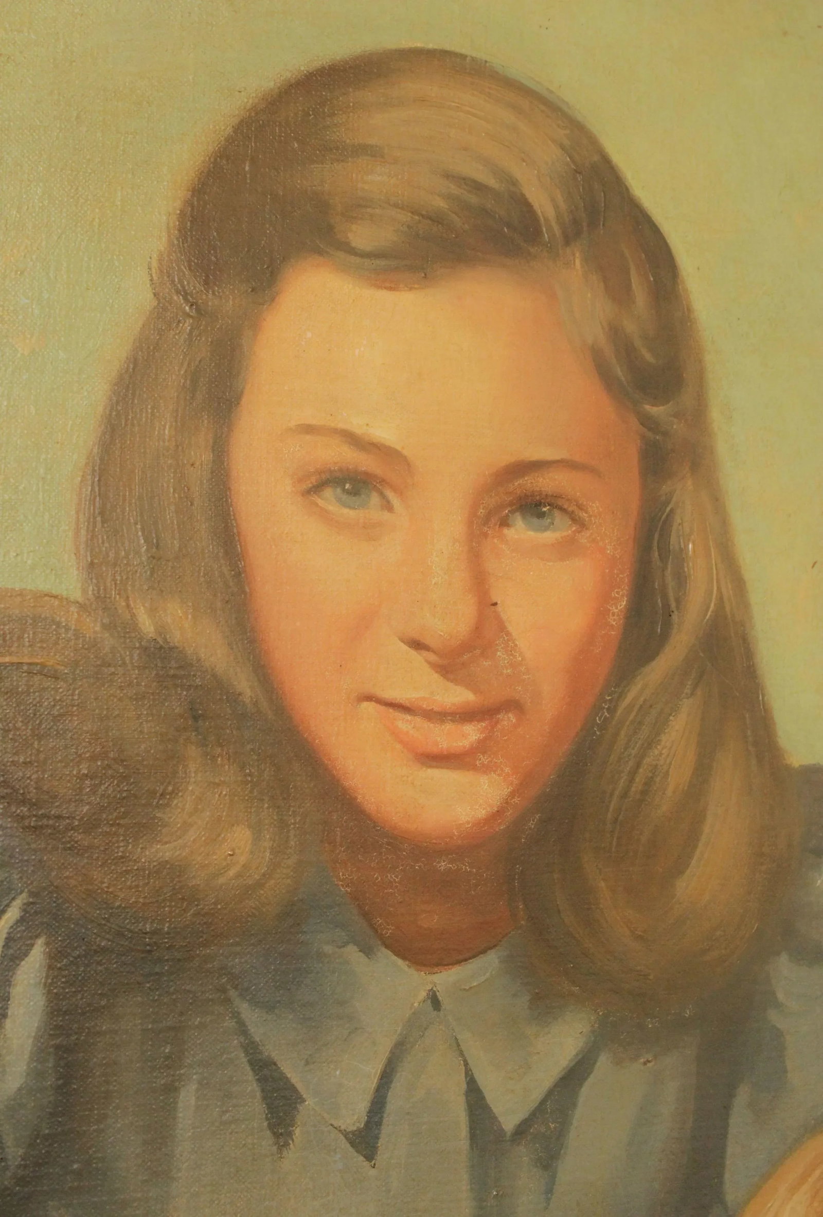 American 1940s Family Portrait Original Oil Painting, by Frederic Anderson - 6