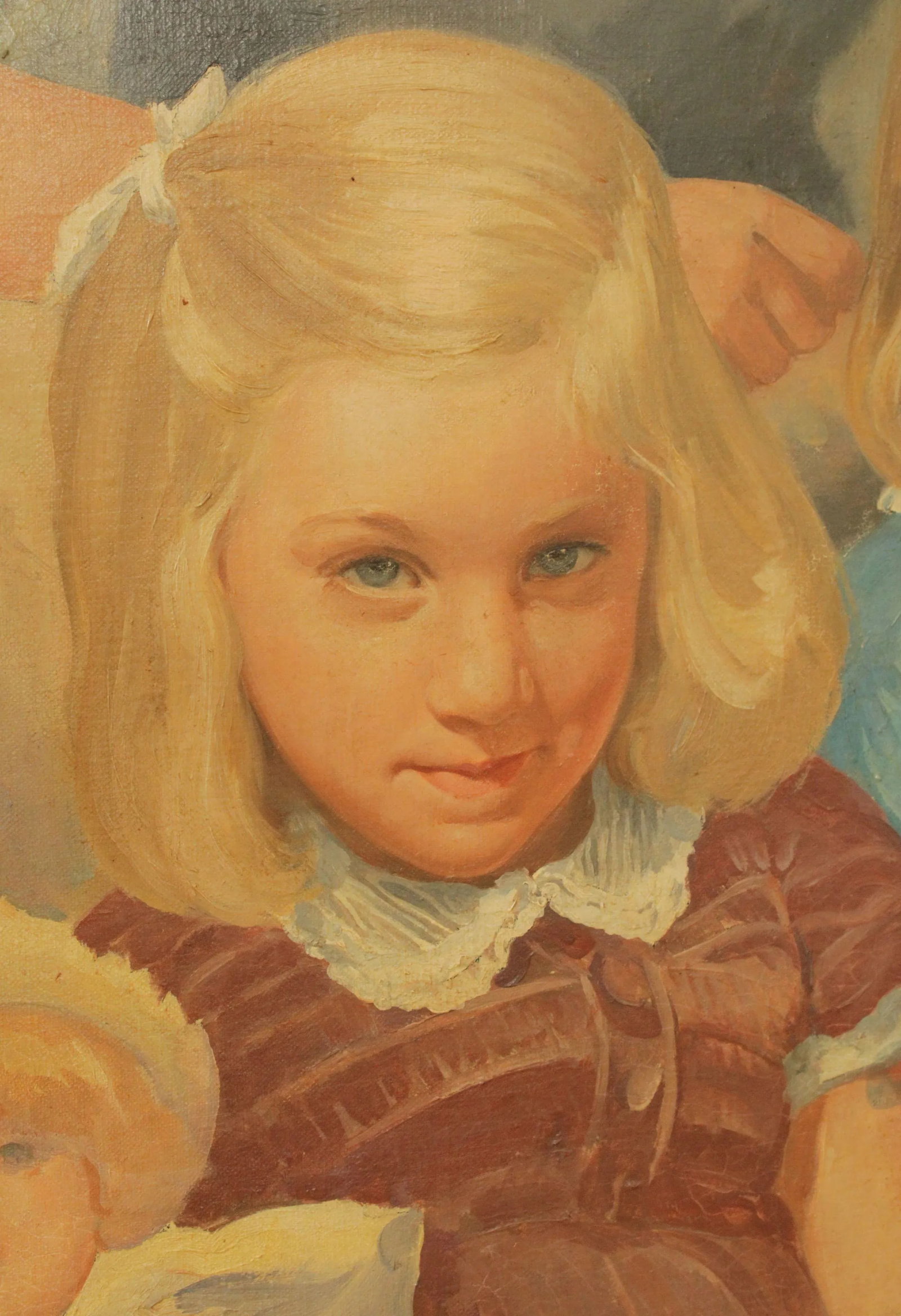 American 1940s Family Portrait Original Oil Painting, by Frederic Anderson - 7