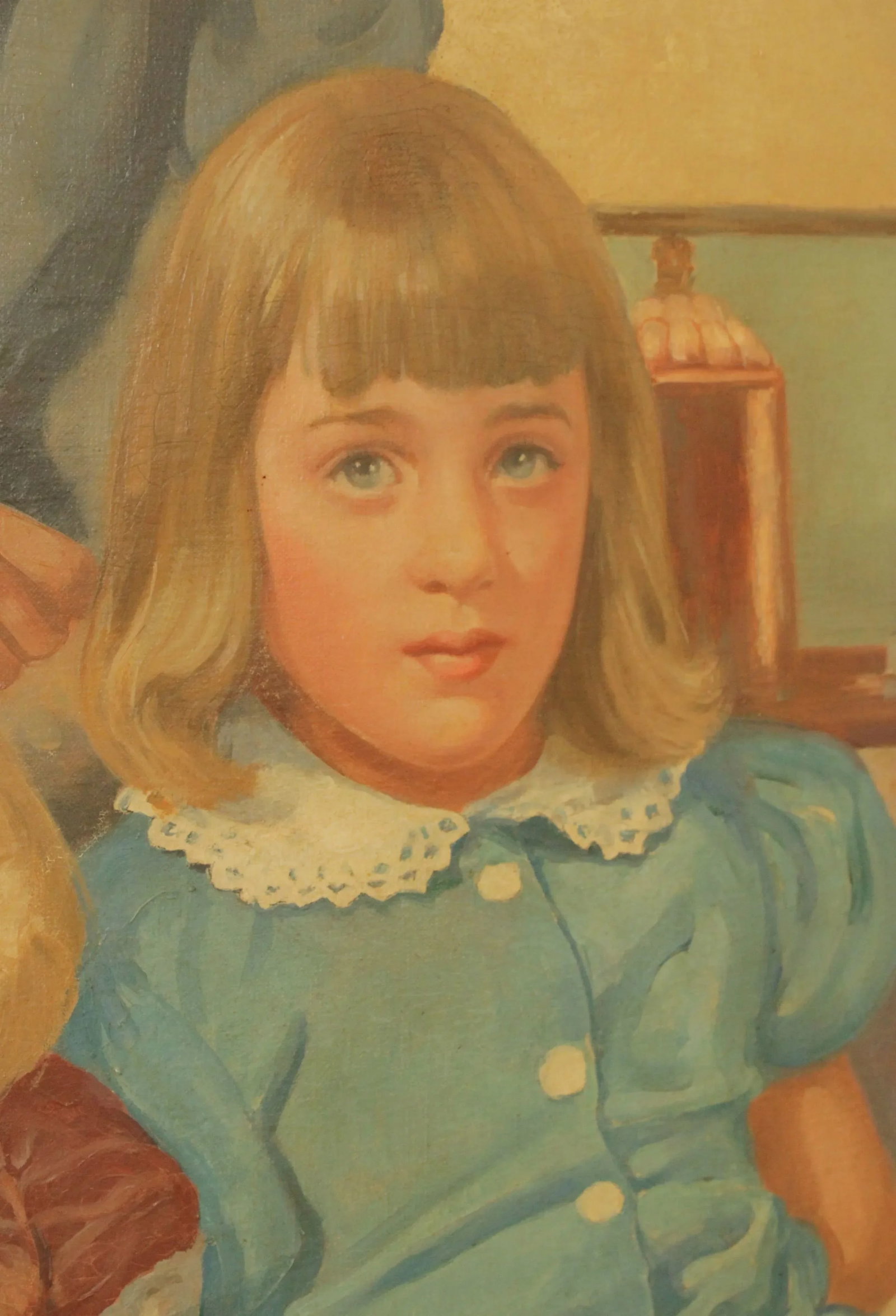 American 1940s Family Portrait Original Oil Painting, by Frederic Anderson - 8